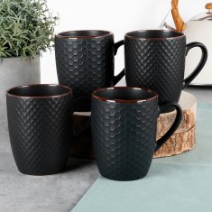 shumee Črne keramične skodelice 400 ml 4 kosi.