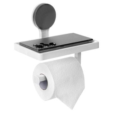 shumee Držalo za toaletni papir s priseskom, stenski kopalniški obešalnik, polica