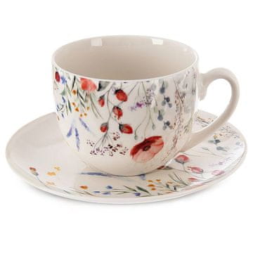 Artemis Maki porcelanasta skodelica s krožnikom za kavo ali čaj 260 ml