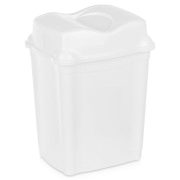 shumee Plastični koš za odpadke, bel, 16 l