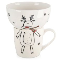 shumee Porcelanasta skodelica s skledo za otroke, 2 kosa.