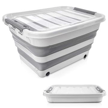 shumee Zložljiva shranjevalna posoda KEMP 30L na kolesih