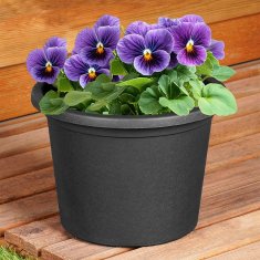 Artemis Vrtna posoda Zunanja plastična okrogla posoda črna 23x16,5 cm