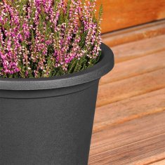 Artemis Vrtna posoda Zunanja plastična okrogla posoda črna 23x16,5 cm