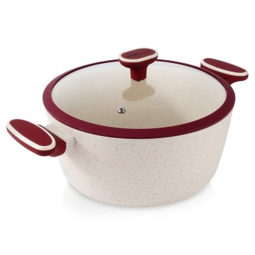 shumee Granitni lonec s steklenim pokrovom TERRESTRIAL 26 cm, 5,2 l