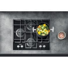 shumee Hotpoint | HAGS 61F/BK | Štedilnik | Plinska plošča na steklu | Število gorilnikov/kuhalnih con 4 | Vrtljivi gumbi | Črna