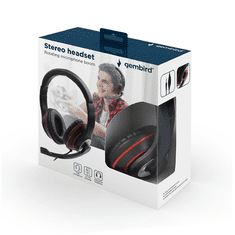 shumee Gembird | MHS-03-BKRD | Stereo slušalke | Vgrajen mikrofon | Na ušesu | 3,5 mm