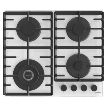 shumee Gorenje | GTW642SYW | Štedilnik | Plinska plošča na steklu | Število gorilnikov/kuhalnih con 4 | Gumbi | Bela