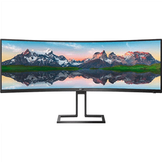 shumee Philips P-linija | 498P9 | 49 palcev | VA | Dvojni štirikolesni HD 5120 x 1440 pri 70 Hz | 450 cd/m² | 2xHDMI, DisplayPort | Višina, vrtenje, nagib | Zvočnik(-i)