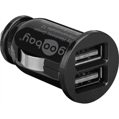 shumee Avtomobilski polnilnik Goobay 58912 z dvema USB vhodoma, črne barve
