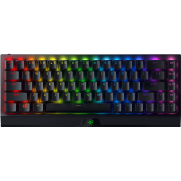 shumee Razer | Mehanska igralna tipkovnica | BlackWidow V3 Mini HyperSpeed | Igralna tipkovnica | RGB LED osvetlitev ozadja | ZDA | Brezžična | Črna | Rumeno stikalo | Brezžična povezava