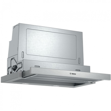 shumee Bosch | Napa serije 4 | DFS067A51 | Teleskopska | Razred energijske učinkovitosti A | Širina 60 cm | 399 m³/h | Gumbi | LED | Srebrna