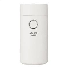 shumee Adler | AD4446wg | Mlinček za kavo | 150 W | Prostornina kavnih zrn 75 g | Varnostno stikalo pokrova | Število skodelic | Bela