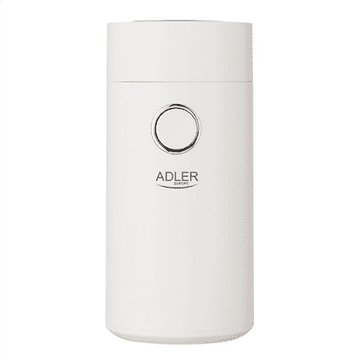 shumee Adler | AD4446wg | Mlinček za kavo | 150 W | Prostornina kavnih zrn 75 g | Varnostno stikalo pokrova | Število skodelic | Bela