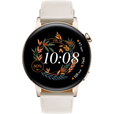 shumee Huawei Watch GT | 3 | Pametna ura | Nerjaveče jeklo | 42 mm | Zlata | Bela | Odporna na prah | Vodoodporna