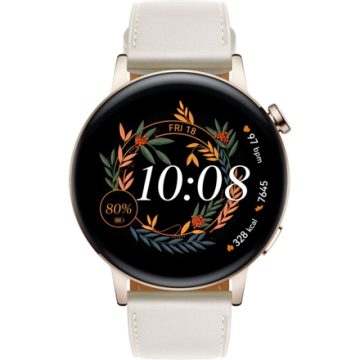 shumee Huawei Watch GT | 3 | Pametna ura | Nerjaveče jeklo | 42 mm | Zlata | Bela | Odporna na prah | Vodoodporna