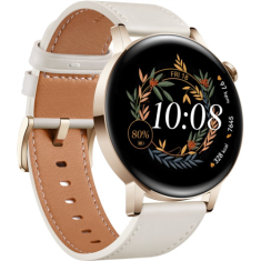 shumee Huawei Watch GT | 3 | Pametna ura | Nerjaveče jeklo | 42 mm | Zlata | Bela | Odporna na prah | Vodoodporna