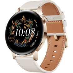 shumee Huawei Watch GT | 3 | Pametna ura | Nerjaveče jeklo | 42 mm | Zlata | Bela | Odporna na prah | Vodoodporna