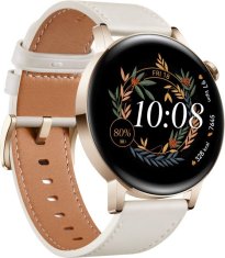 shumee Huawei Watch GT | 3 | Pametna ura | Nerjaveče jeklo | 42 mm | Zlata | Bela | Odporna na prah | Vodoodporna