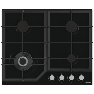 shumee Gorenje | Štedilnik | GTW641KB | Plinska plošča na steklu | Število gorilnikov/kuhalnih con 4 | Gumbi | Črna