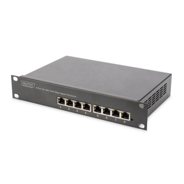 Digitus | 8-portno gigabitno ethernetno PoE stikalo | DN-95317 | Neupravljano | Namestitev v rack | Število vrat 10/100 Mbps (RJ-45) | Število vrat 1 Gbps (RJ-45) | Število vrat SFP+ | Tip napajanja: Inter