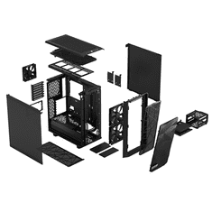 shumee Fractal Design | Meshify 2 Compact temno kaljeno steklo | črna | napajalnik priložen | ATX