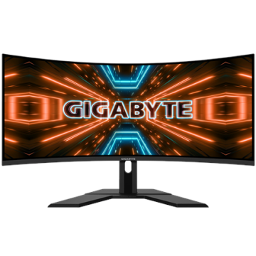 shumee Gigabyte | G34WQC A | 34 palcev | VA | QHD 3440 x 1440 pri 144 Hz | 350 cd/m² | 2xHDMI, 2xDisplayPort | Višina, Nagib | Zvočniki