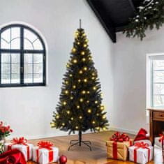 Vidaxl Umetna božična drevesa z LED lučmi Črna 180 cm PVC