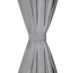 Vidaxl Zavese iz mikro satena 2 kosa z zankami 140x225 cm sive barve