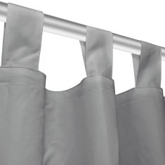 Vidaxl Zavese iz mikro satena 2 kosa z zankami 140x225 cm sive barve