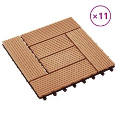 Vidaxl Talne plošče 11 kosov WPC 30x30 cm 1 m² barva tikovine