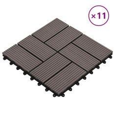 Vidaxl Talne plošče 11 kosov WPC 30x30 cm 1 m² rjave