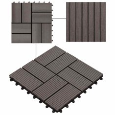 Vidaxl Talne plošče 11 kosov WPC 30x30 cm 1 m² rjave