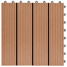 Vidaxl Talne plošče 22 kosov 30x30 cm 2 m² WPC barva tikovine