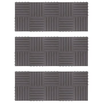 Vidaxl Talne plošče 30 kosov sive 30x30 cm trden akacijev les