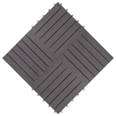 Vidaxl Talne plošče 30 kosov sive 30x30 cm trden akacijev les