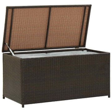 Vidaxl Vrtna škatla za shranjevanje poli ratan 100x50x50 cm rjava