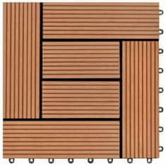 Vidaxl 11 kosov 30 x 30 cm rjavih zunanjih ploščic WPC 1 m²