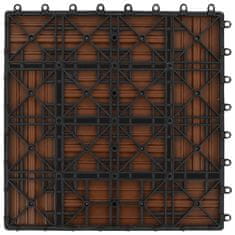 Vidaxl 11 kosov 30 x 30 cm rjavih zunanjih ploščic WPC 1 m²