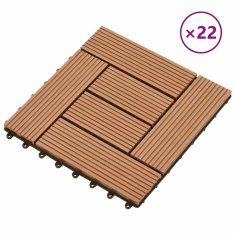 Vidaxl Talne plošče 22 kosov 30x30 cm 2 m² WPC rjave