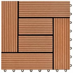 Vidaxl Talne plošče 22 kosov 30x30 cm 2 m² WPC rjave