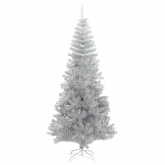 Vidaxl Umetna božična drevesa med 300 LED srebrna 180 cm PET