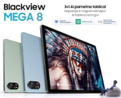 Blackview Mega 8 tablični računalnik, 33 cm (13"), 4G LTE, 12GB+256GB, Android, moder (Twilight Blue) + dodatki