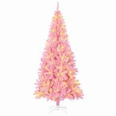 Vidaxl Umetna božična drevesa z LED lučmi Roza 180 cm PVC