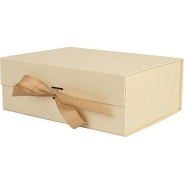 PIGO Škatla darilna 29x22x10cm s pentljo bež