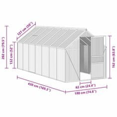 Vidaxl Rastlinjak z okvirjem antraciten aluminij 8,17 m²