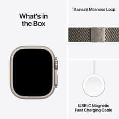 Apple Watch Ultra 3 pametna ura, GPS + Cellular, 49mm, bež, Milanese Loop pašček, bež - L