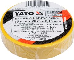 shumee YATO 15MM X 20M RUMENI IZOLACIJSKI TRAK