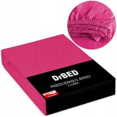 shumee Oprijeta bombažna rjuha iz džersija 160x200, elastična, roza, polirana