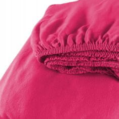 shumee Oprijeta bombažna rjuha iz džersija 160x200, elastična, roza, polirana